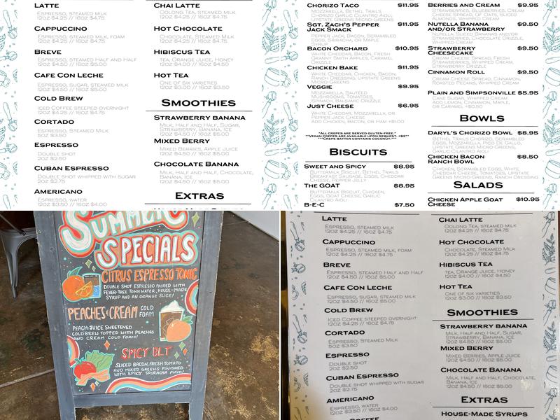Exchange Coffee Co. Menu