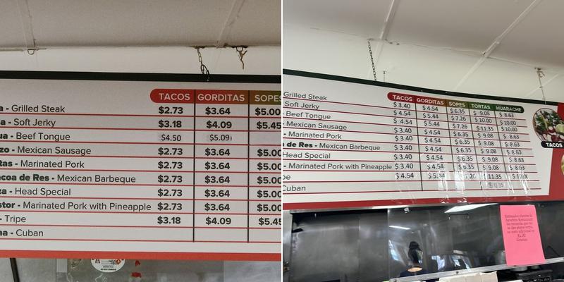 La Jarochita Taco Shop Menu