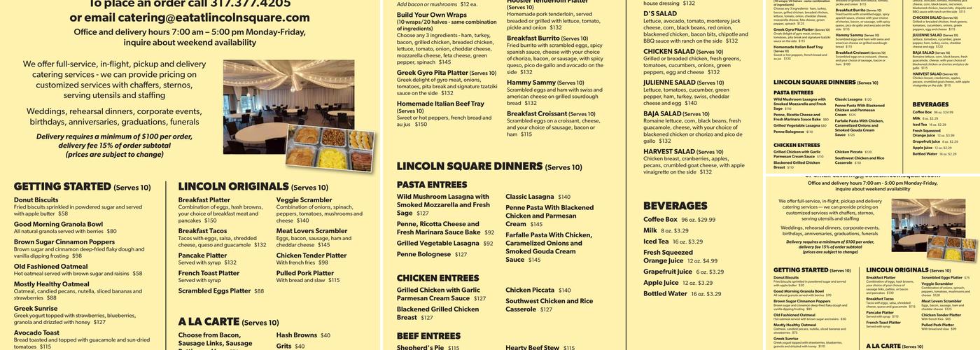 Lincoln Square Pancake House Geist Menu