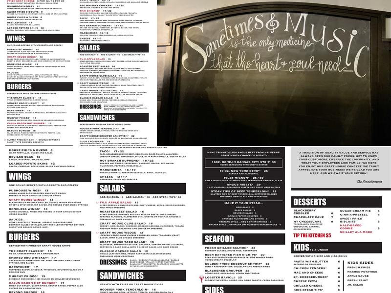 Murphys Craft House Menu