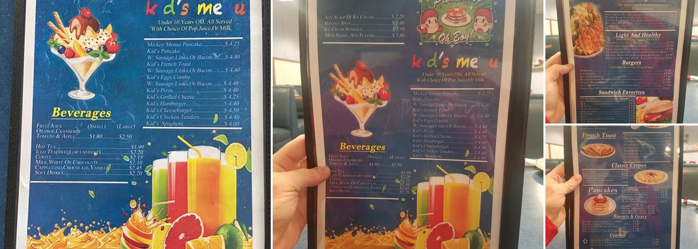 Angel's House Of Pancakes Menu