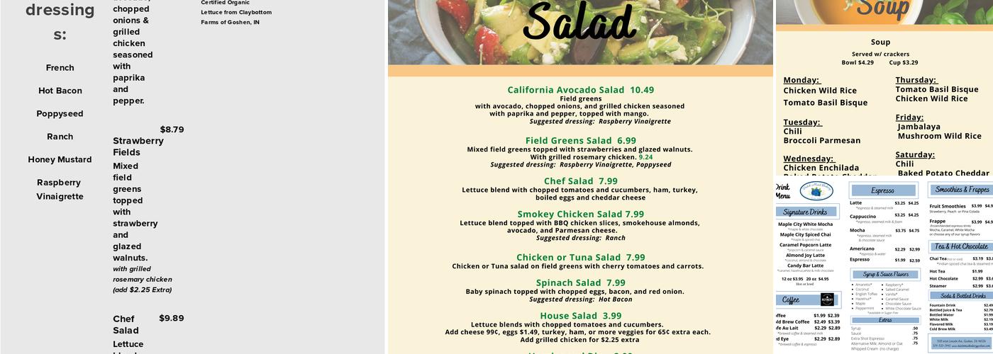 Dutch Maid Bakery Menu