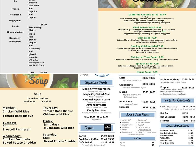 Dutch Maid Bakery Menu