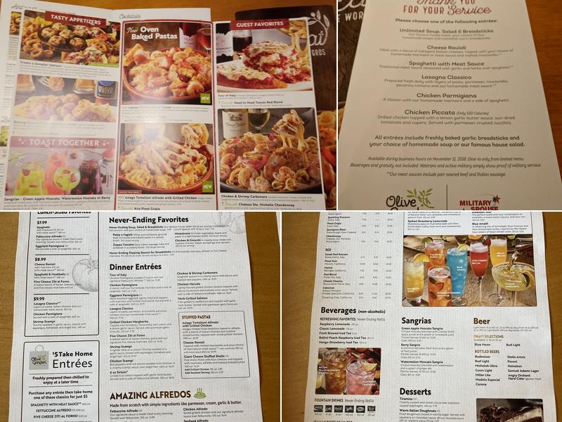 Olive Garden Italian Restaurant Menu