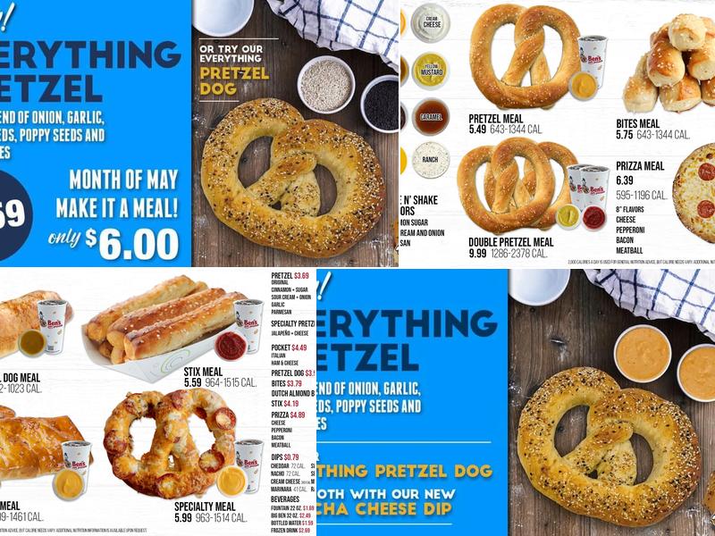 Ben's Soft Pretzels Menu