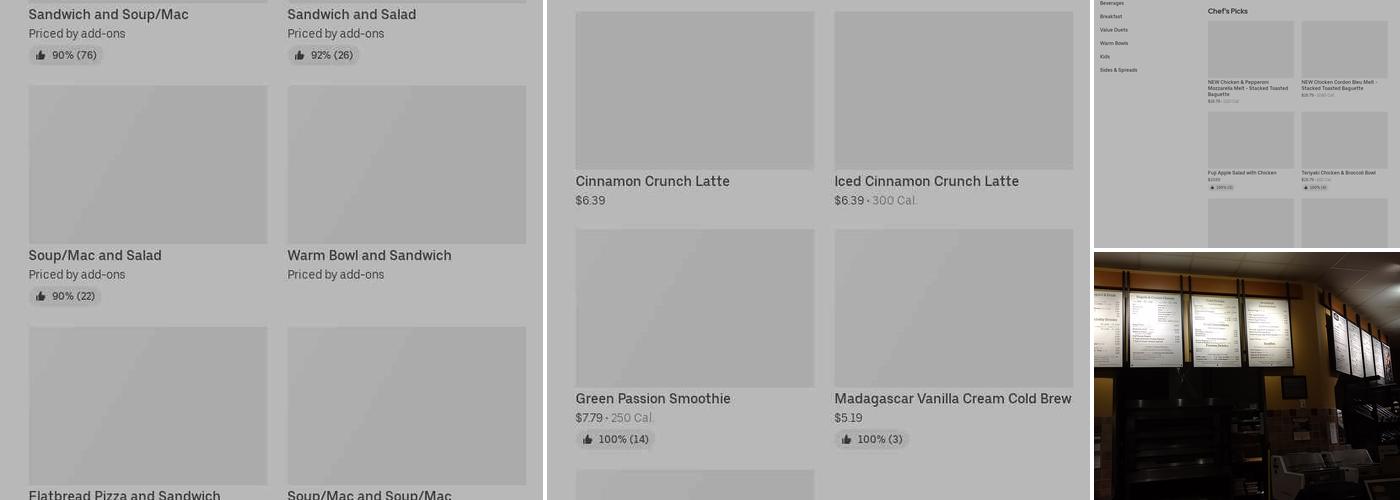 Panera Bread Menu