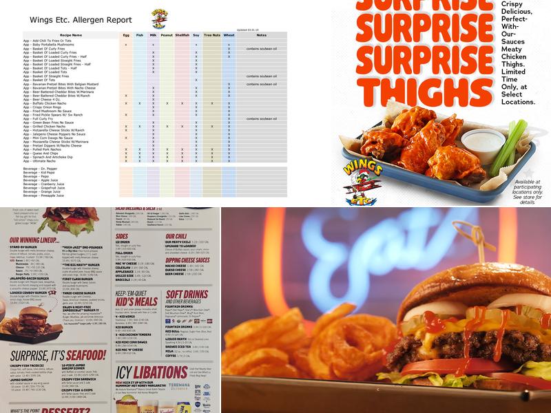 Wings Etc. Menu