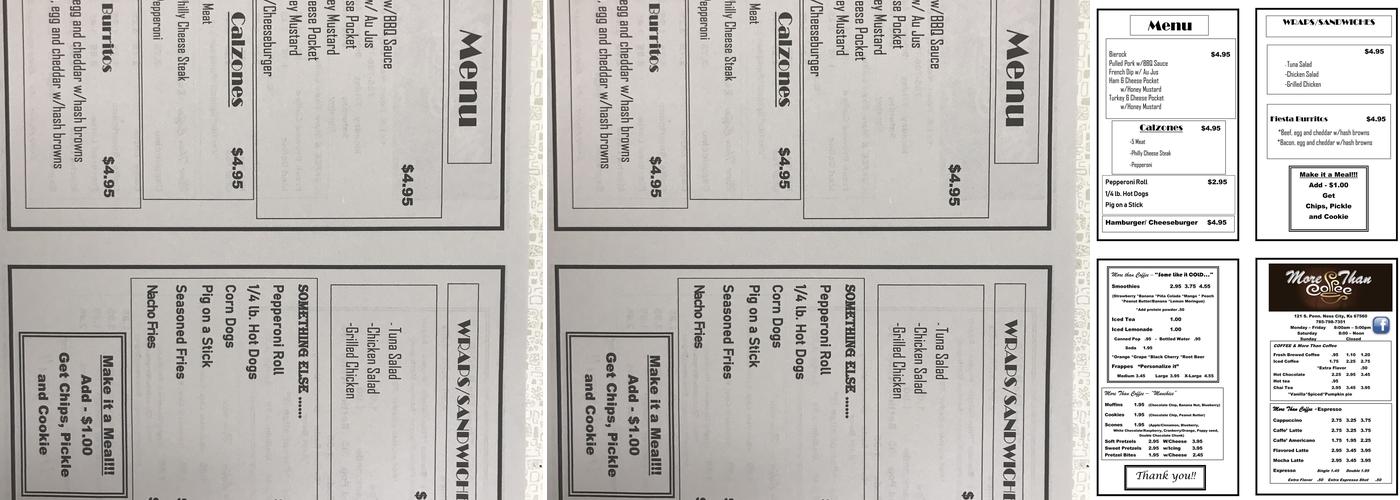 More Than Coffee Menu