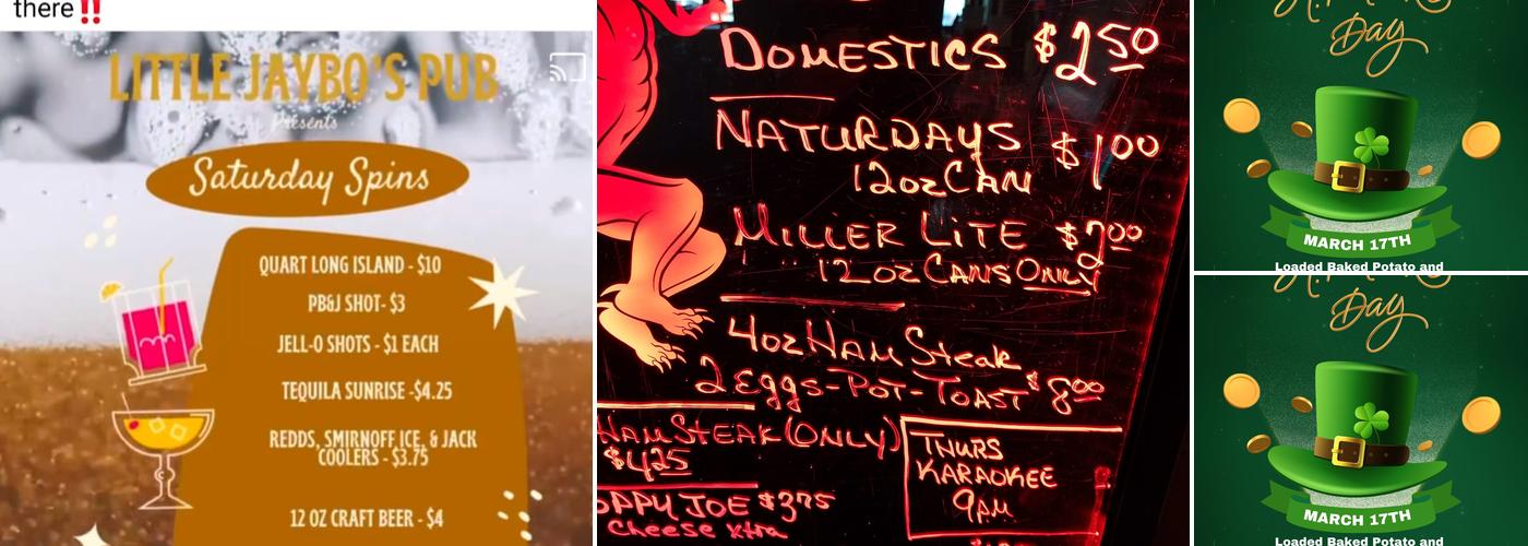 Little jaybo's pub Menu