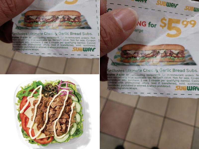 Subway Menu