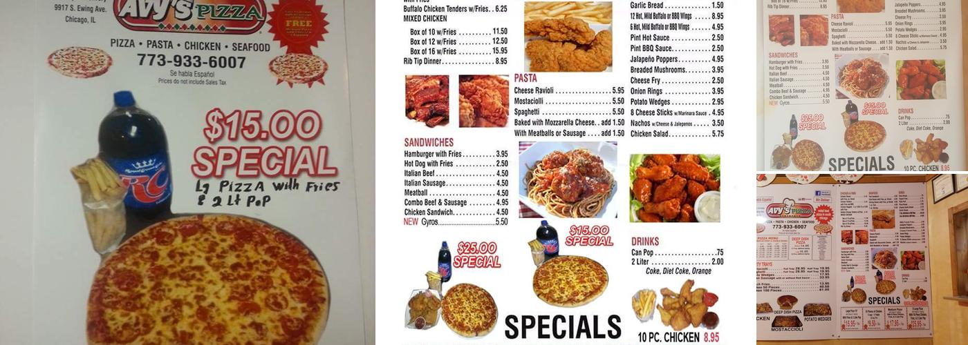 Avys Pizza Menu