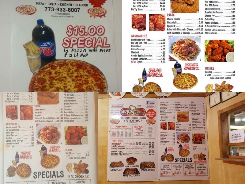 Avys Pizza Menu