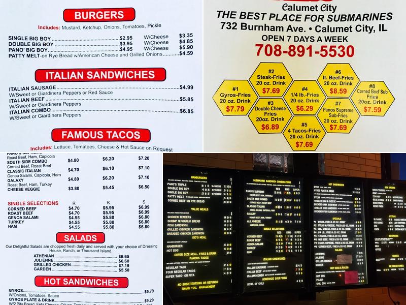Panos Big Boy Menu
