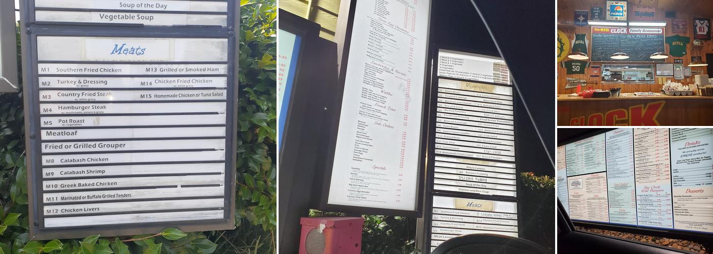 The Big Clock of Berea Menu