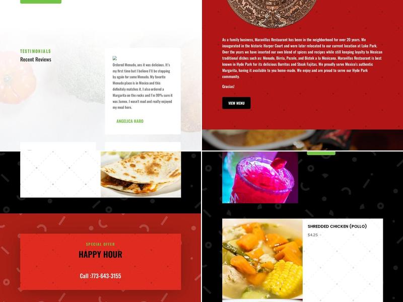 Maravillas Restaurant Menu