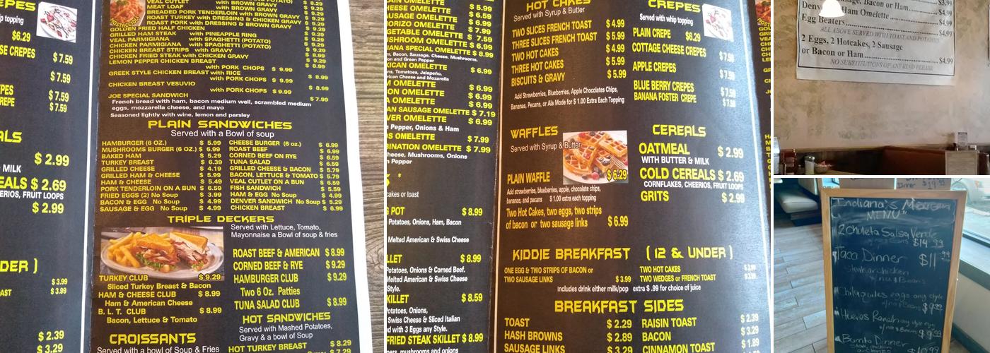 Indiana Restaurant Menu