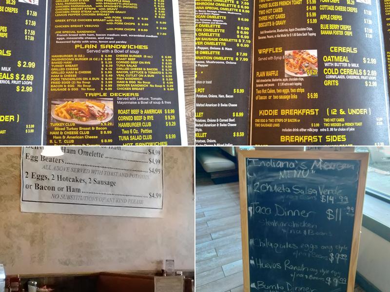 Indiana Restaurant Menu