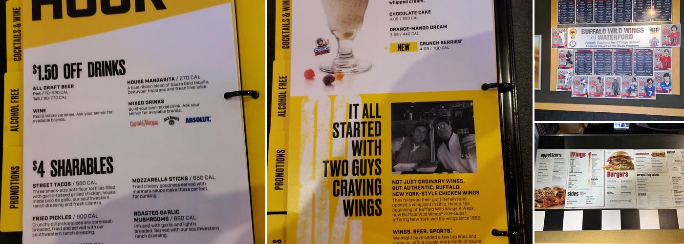 Buffalo Wild Wings Menu