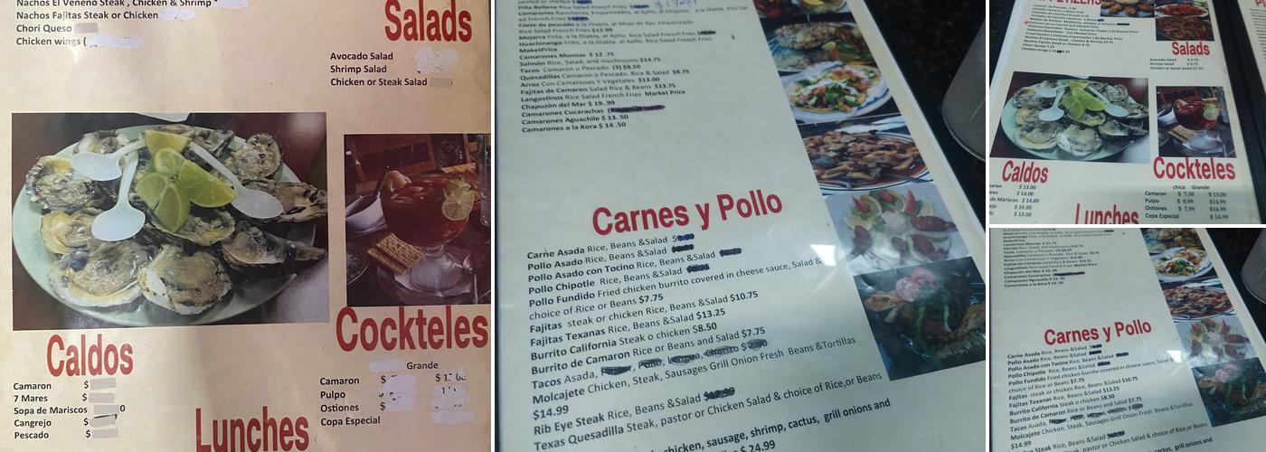 Karlitos Mariscos Menu