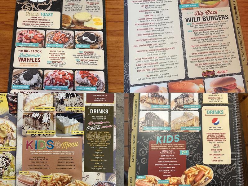 The BIG Clock of Powdersville Menu