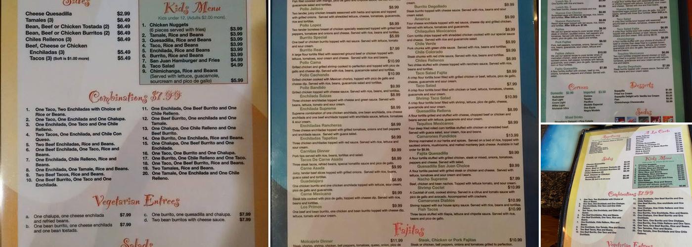 Tejavan Menu