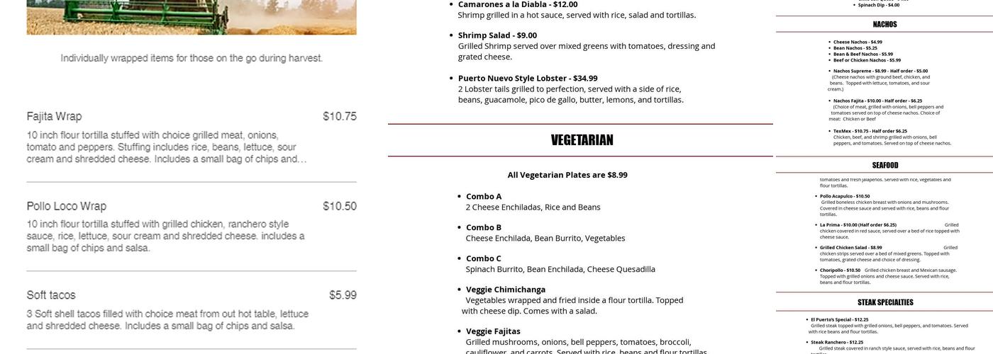 El Puertos Menu