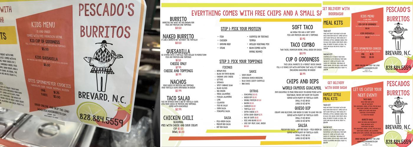 Pescado's Burritos Menu