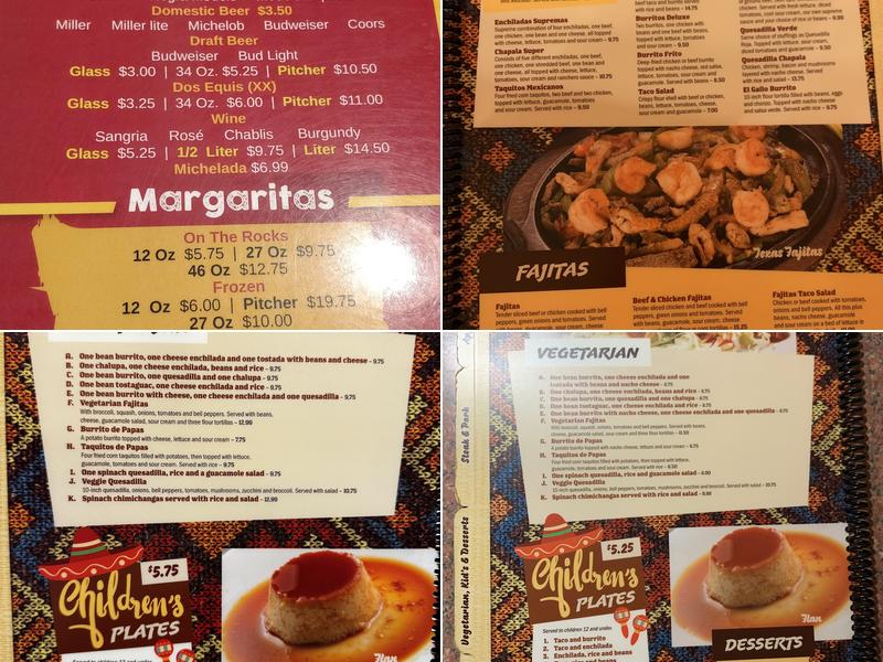 El Chapala Menu