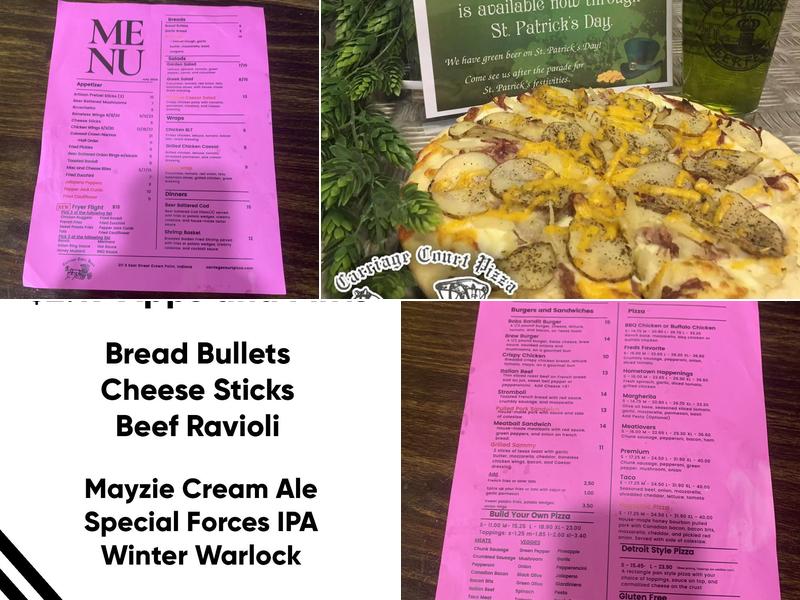 Carriage Court Pizza Menu