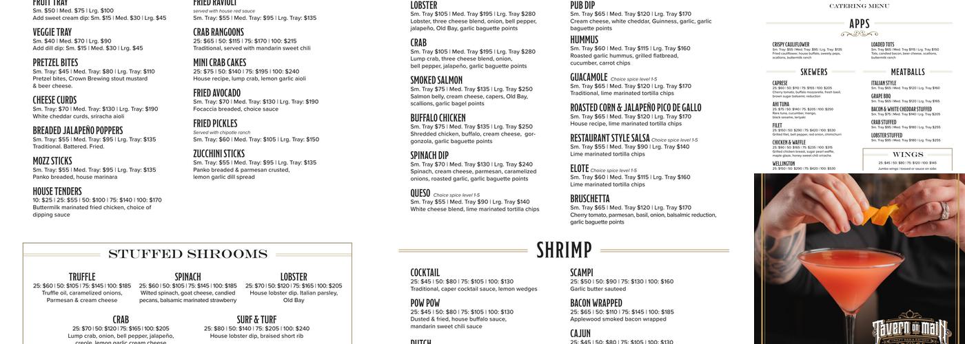 Tavern on Main Menu