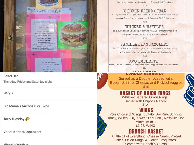 Long Branch Saloon Menu