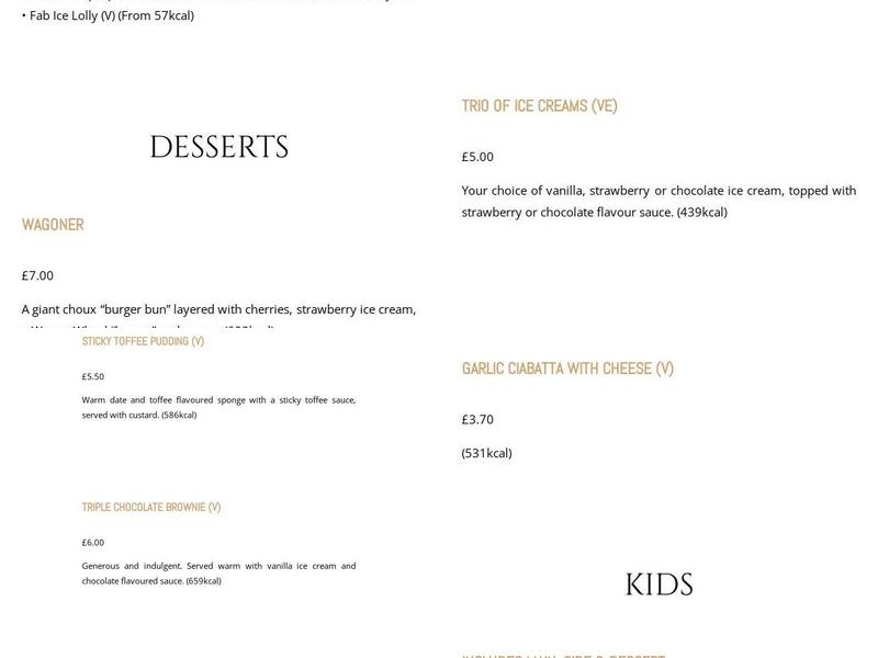 The Rumblingwell Menu