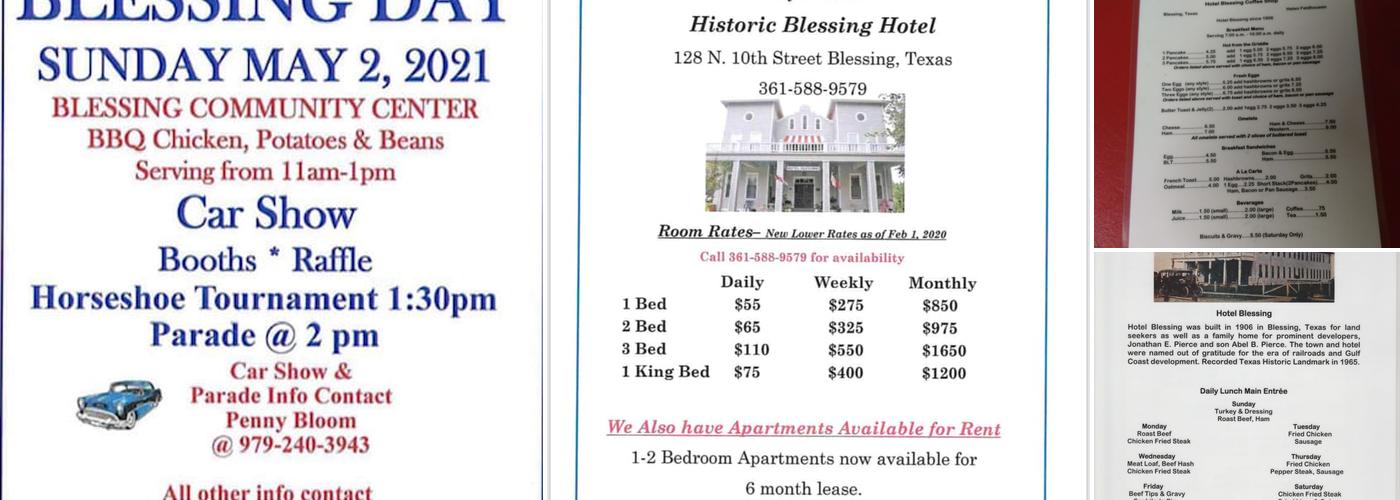 Hotel Blessing Menu