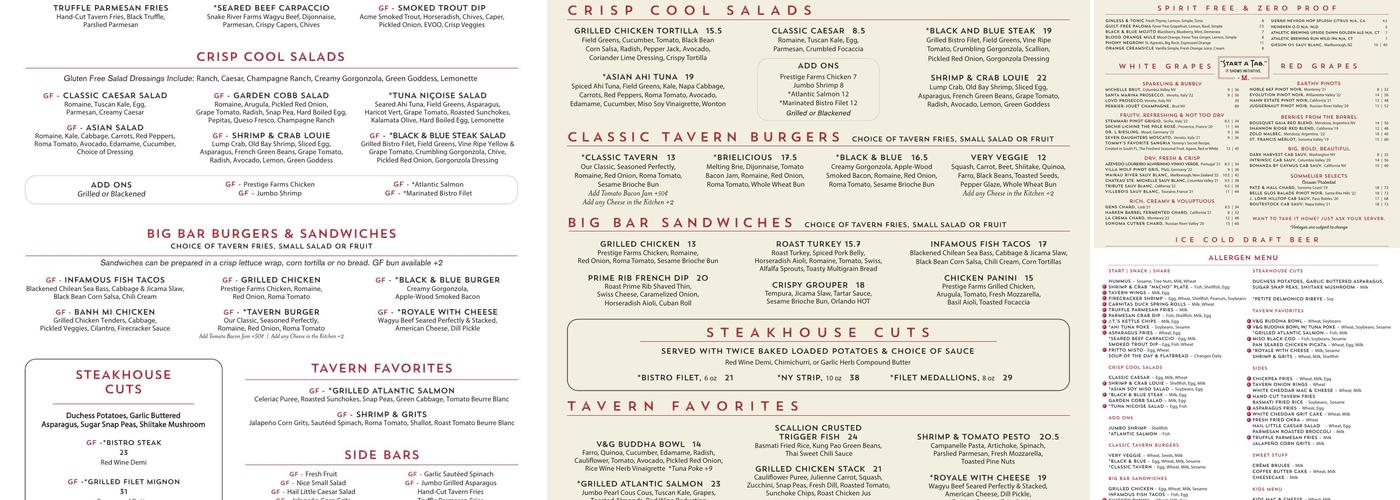 Marlow's Tavern Menu