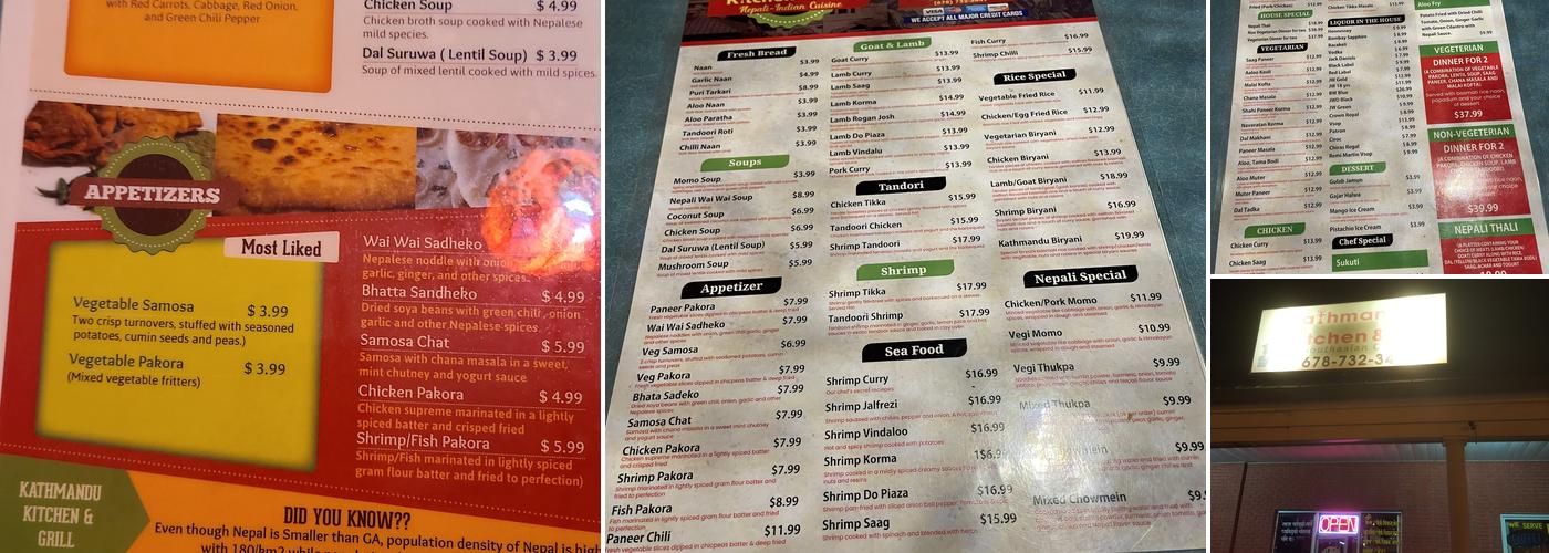 Kathmandu Kitchen & Grill Menu