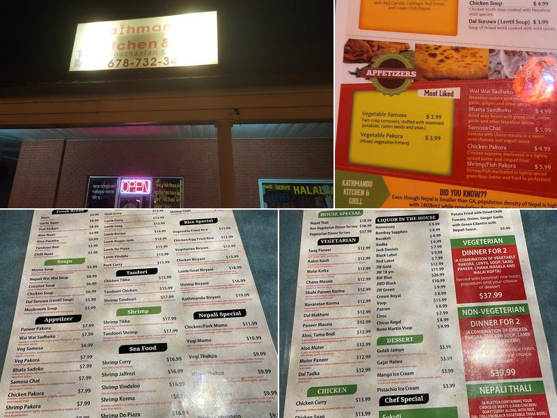 Kathmandu Kitchen & Grill Menu