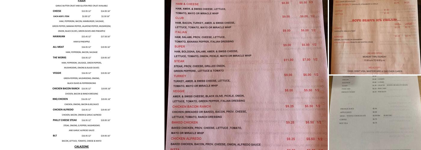 Dinghy's Menu