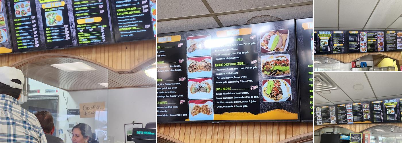 Taqueria San Pancho Menu