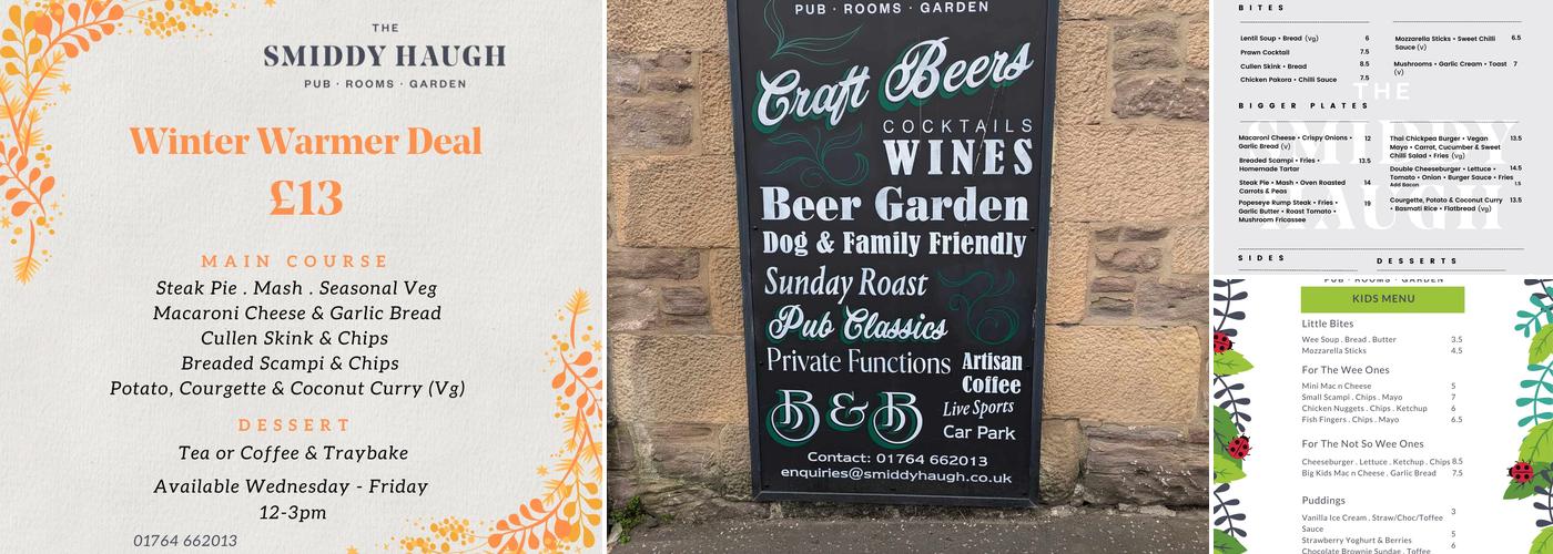 The Smiddy Haugh Menu