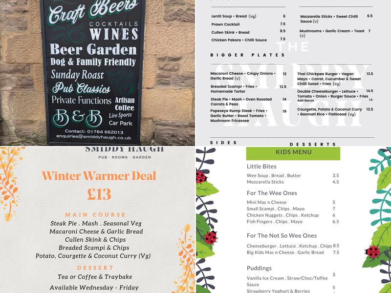 The Smiddy Haugh Menu