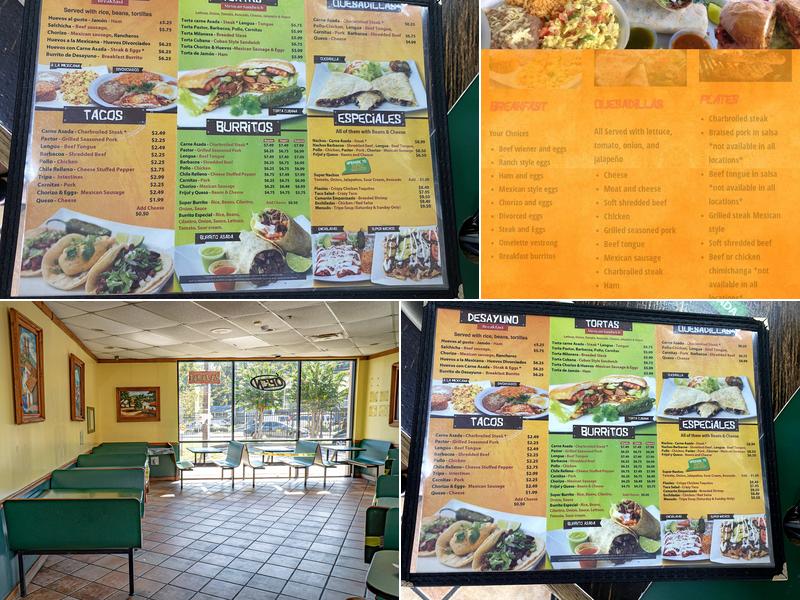 El Taco Veloz Menu
