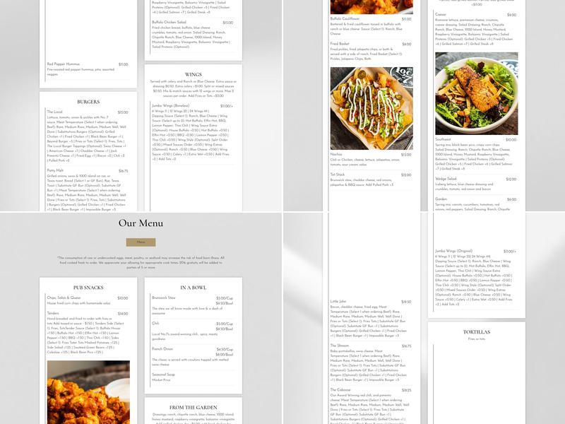 The Local No. 7 Menu