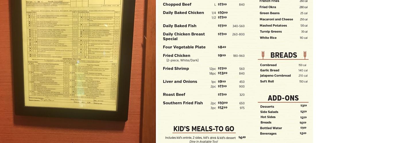 Piccadilly Menu
