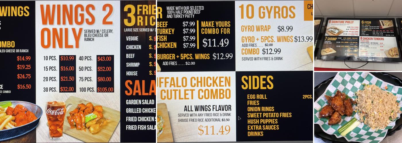 Wings 101 Menu