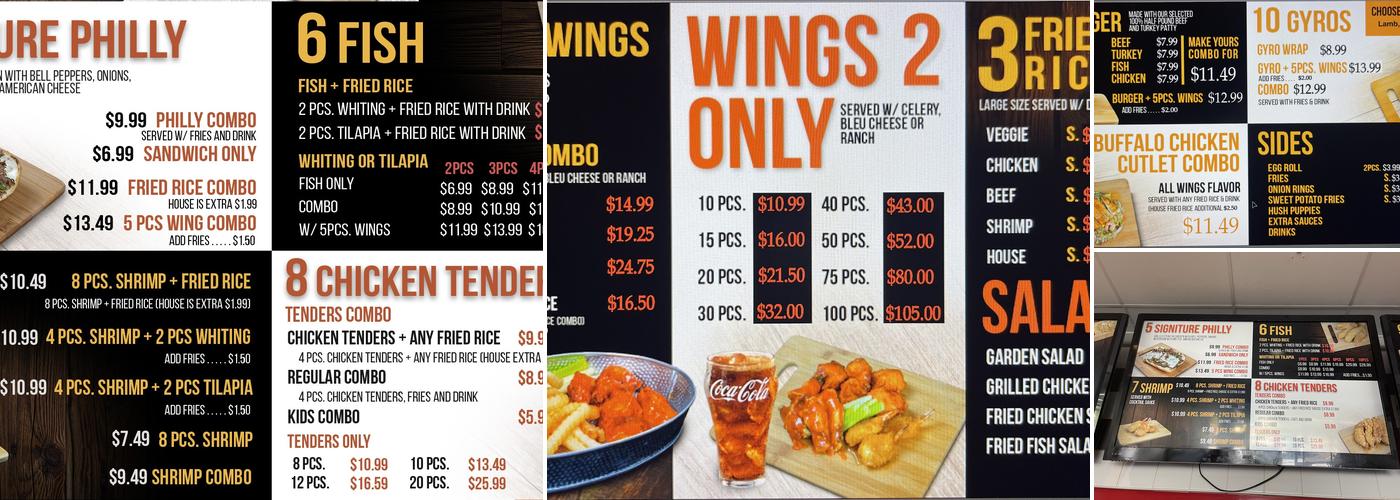 Wings 101 Menu