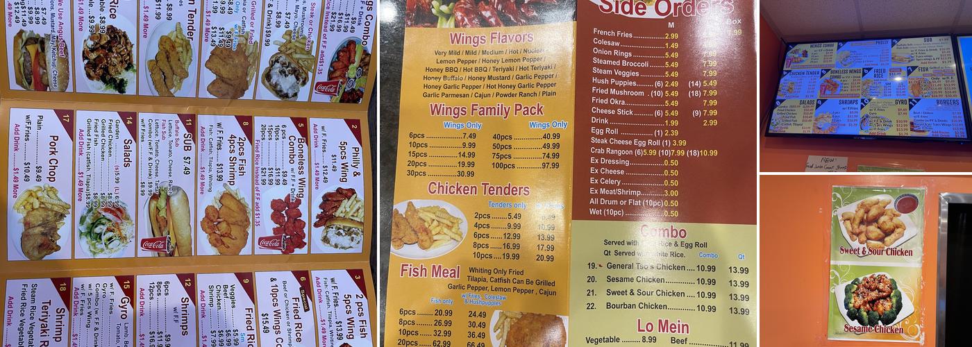 Golden Wings Menu