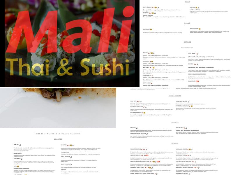Mali Restaurant Menu