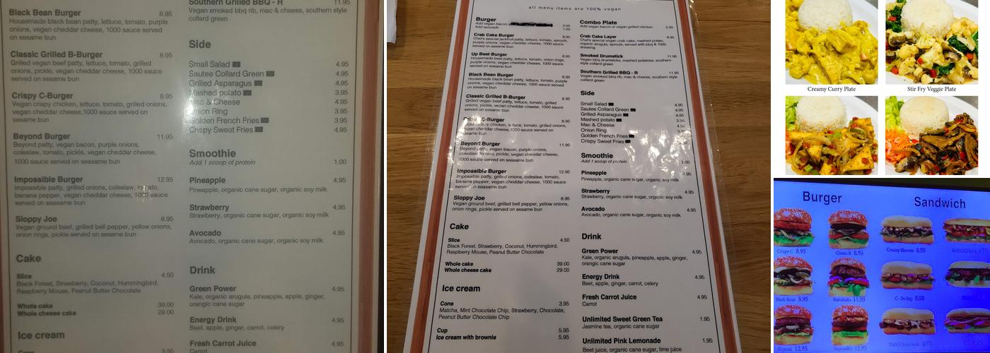 Hallo Vegan Menu