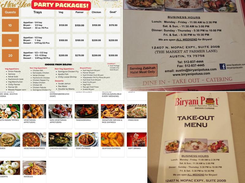 Biryani Pot Menu