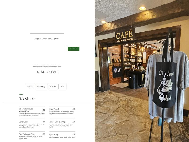 Slopeside Lounge Menu